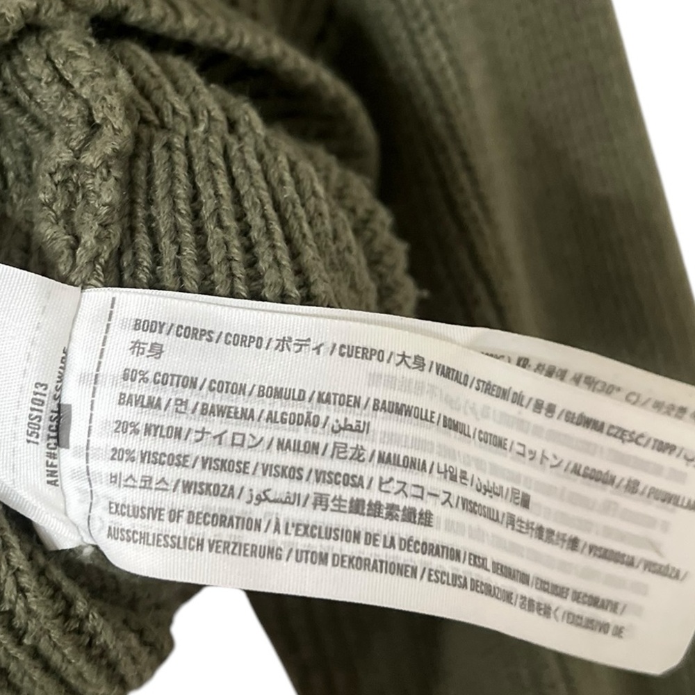 ABERCROMBIE & FITCH Rib Zip Up Knit Sweater Pullover Top - Picture 5 of 7